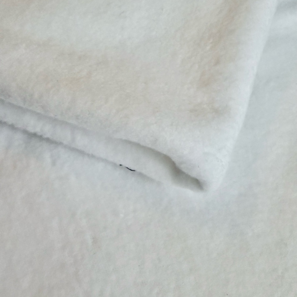 Luxurious White Double Brushed Fleece Fabric 46”W x 1 Yd 17”